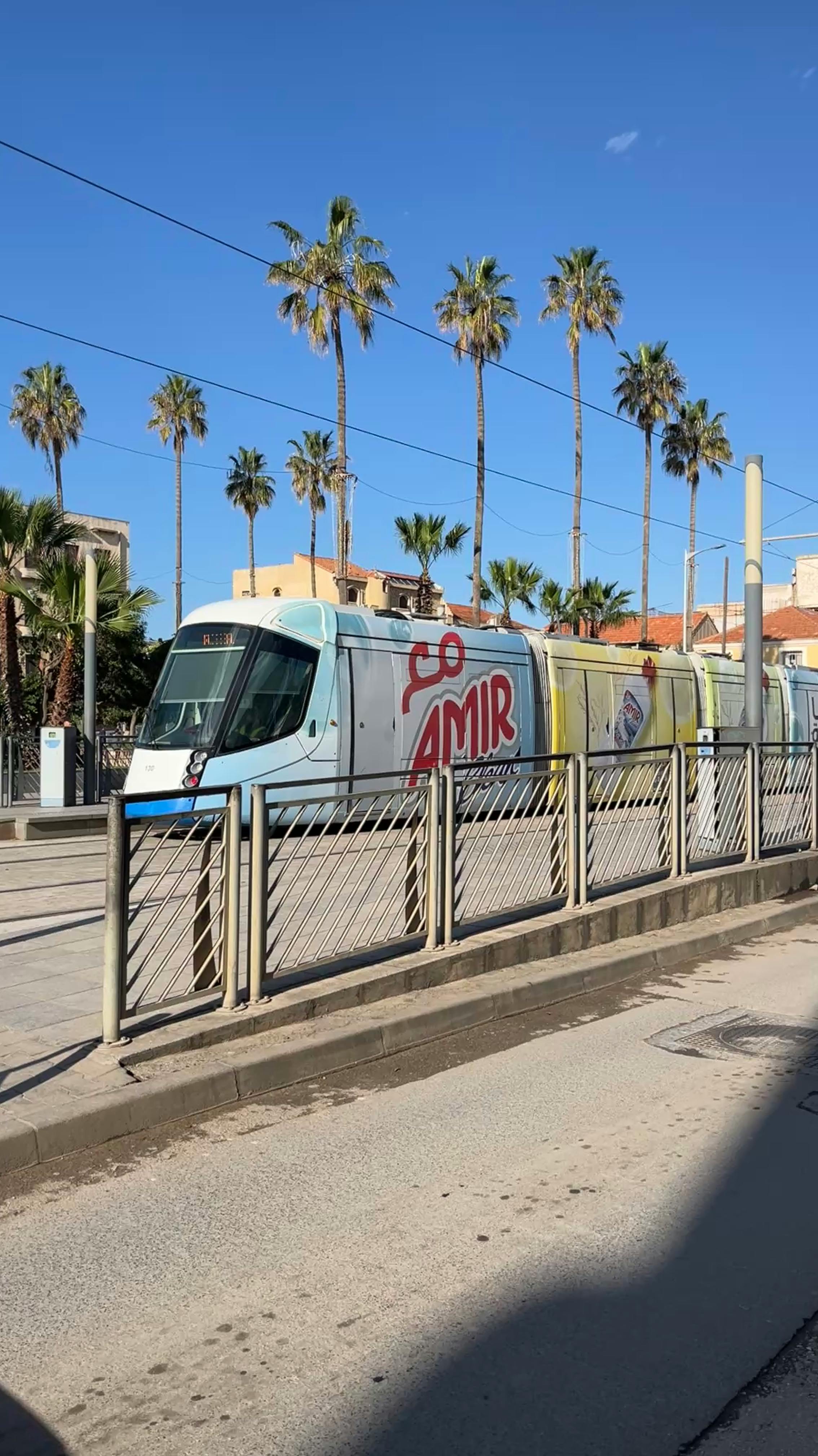 Rue animée d’Alger avec voitures, piétons et transports en commun